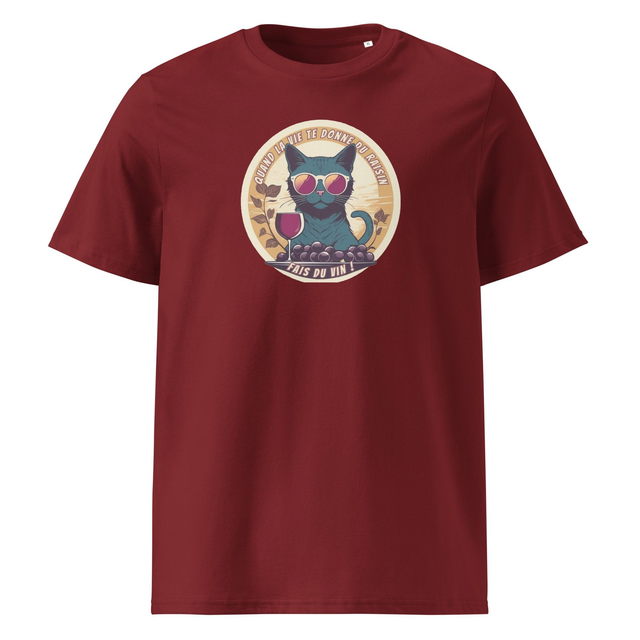 T-shirt unisexe &quot;cat and wine&quot;