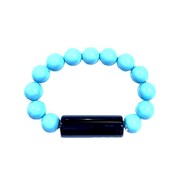 Bracciale in pasta di turchese 4 fiori e onice modello 0951