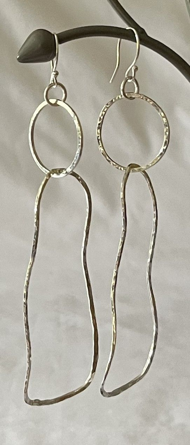 Recycled Sterling Silver Freeform Statement Earrings