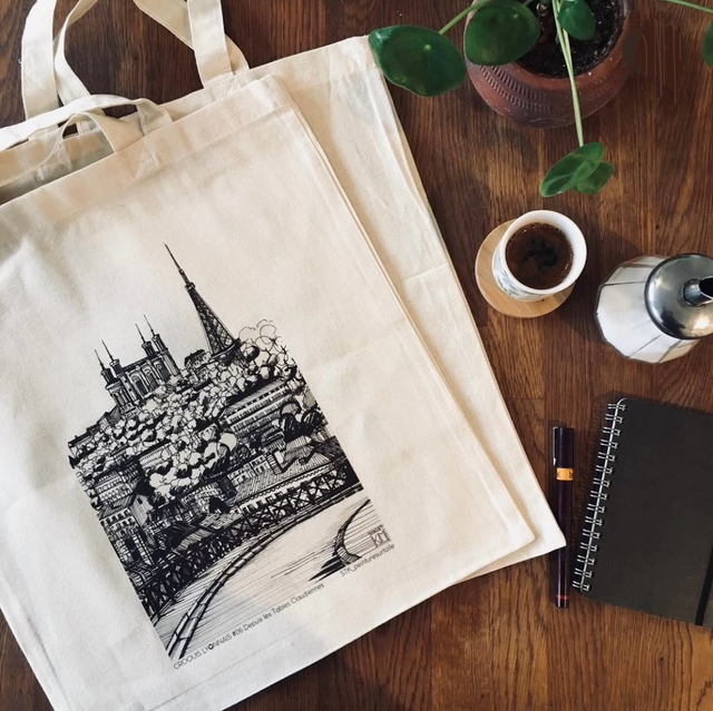 Tote Bag - Lyon Fourvière , Depuis les tables Claudiennes 