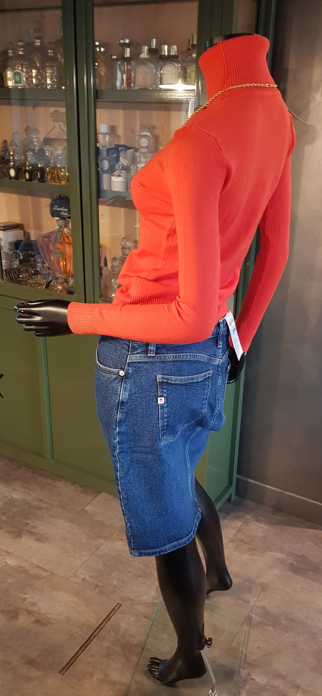 Jupe jean's droite 1083 Modèle 291H super Denin indigo bleu océan