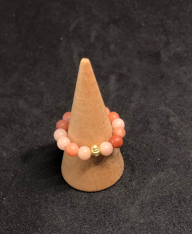 Bague extensible en rhodonite 