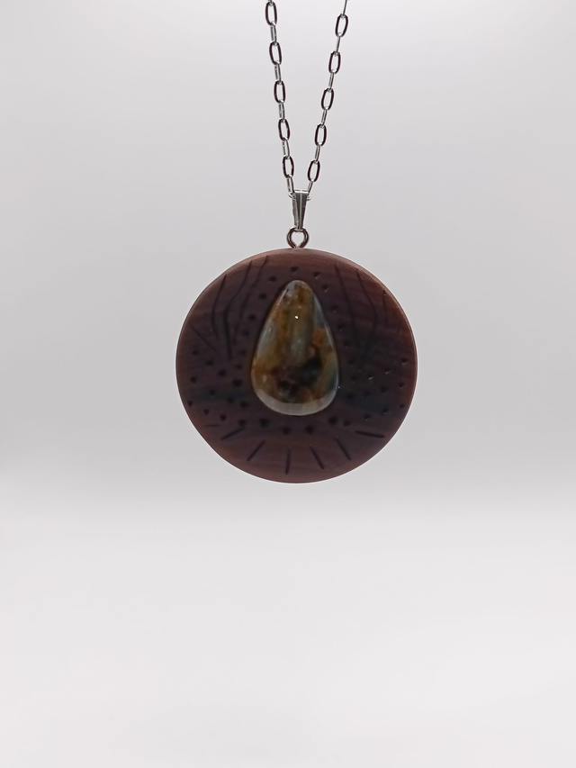  Collier Palissandre Santo Ornemental, Piétersite Unique