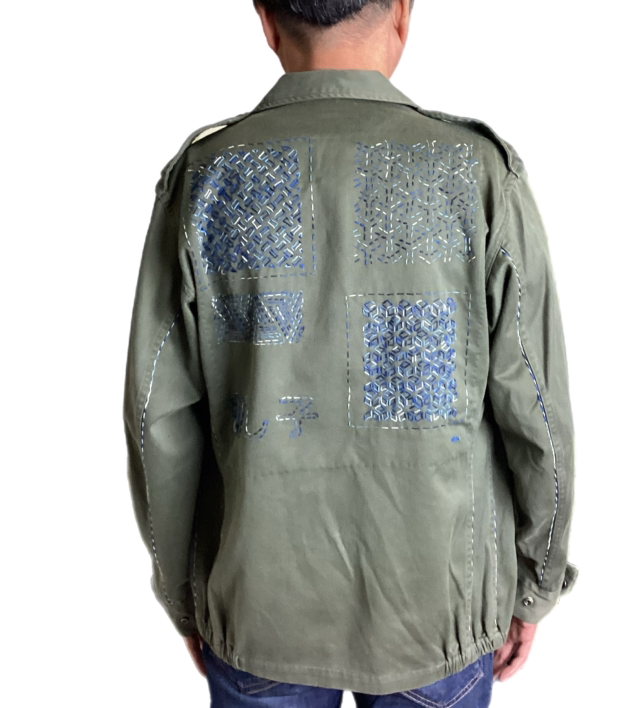 Veste brodée sashiko