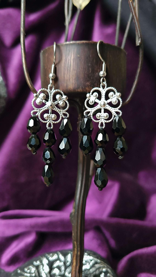 Boucles d'oreilles "Élixir" noires
