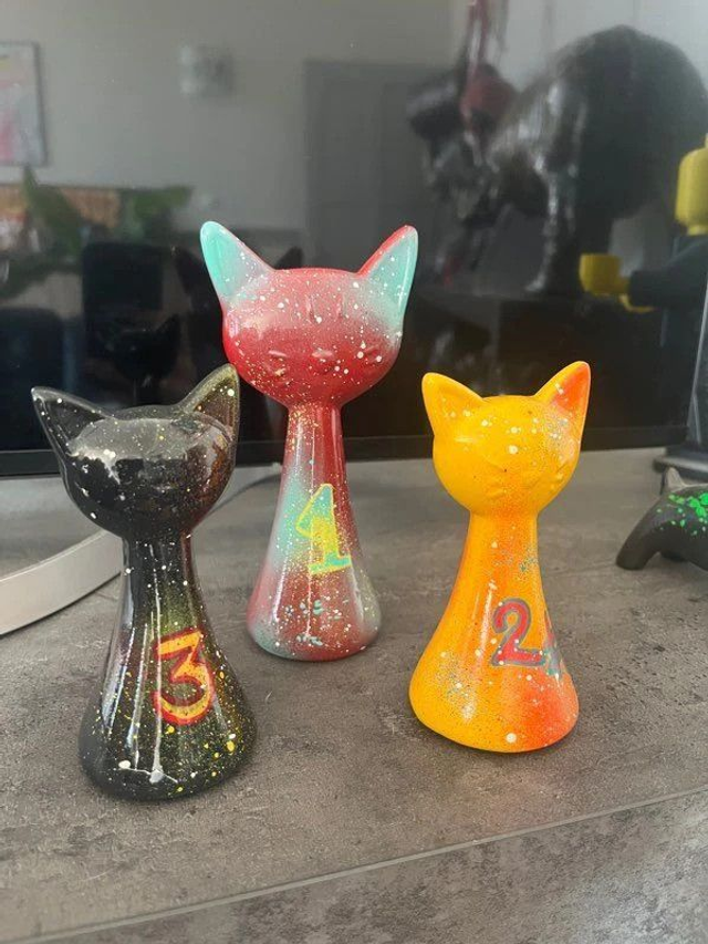 Statuettes 3 petits chats