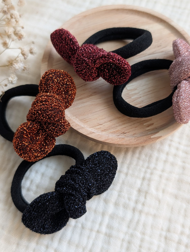 Elastique Noeud Romie à paillettes Edition Spéciale Fêtes