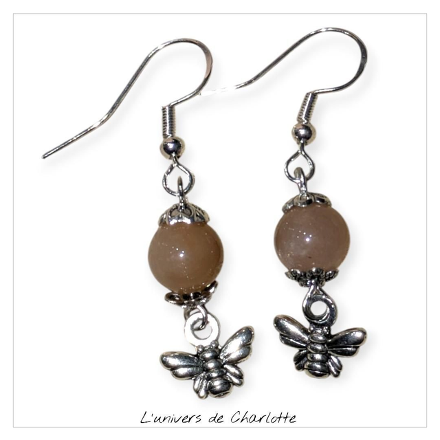 Boucles d'oreilles "Pierre de soleil" BO-135