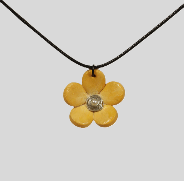 Orange Flower Pendant 