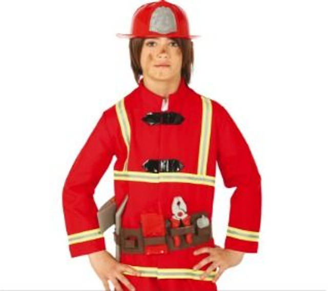 CARNEVALE , SET CINTURA E CASCO POMPIERI