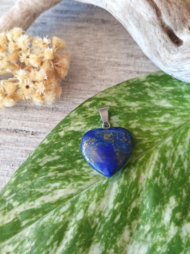 Pendentif Lapis-Lazuli en forme de cœur 