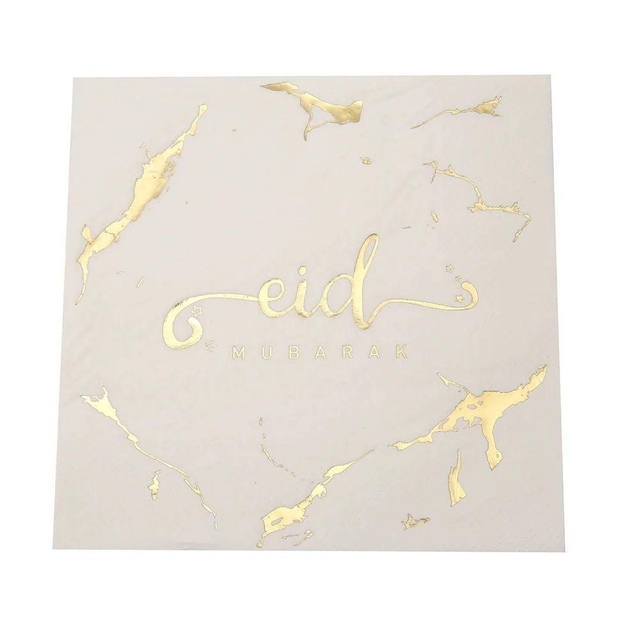 Eid Napkins - White Marble - Pack of 20