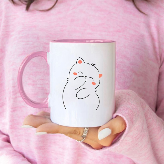 MUG BICOLOR BLANC/ROSE