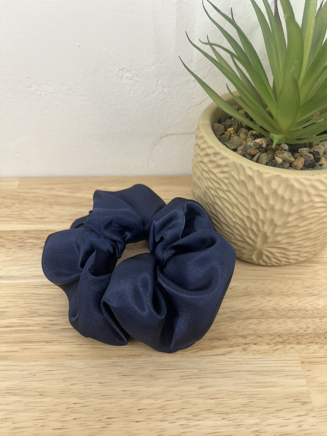 Chouchou en satin - navy