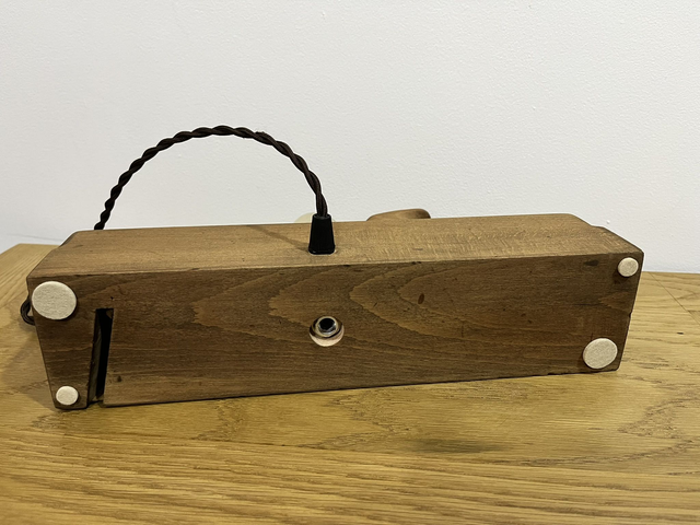 Stylish lamp, hand-made from an old carpenter's plane.