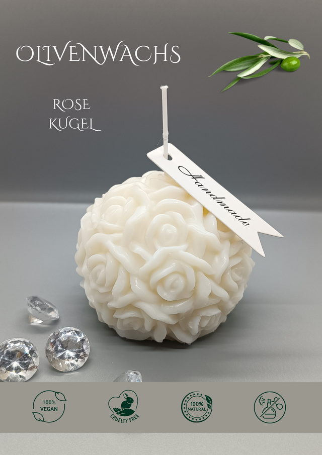  Kerze Rosenkugel 