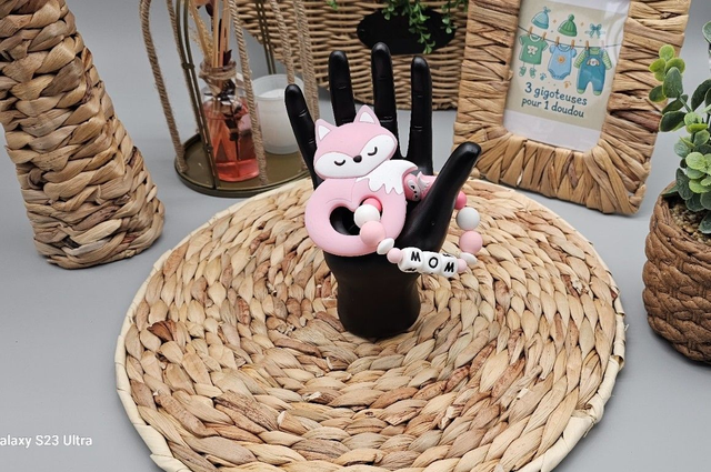 Anneau de dentition Renard Rose