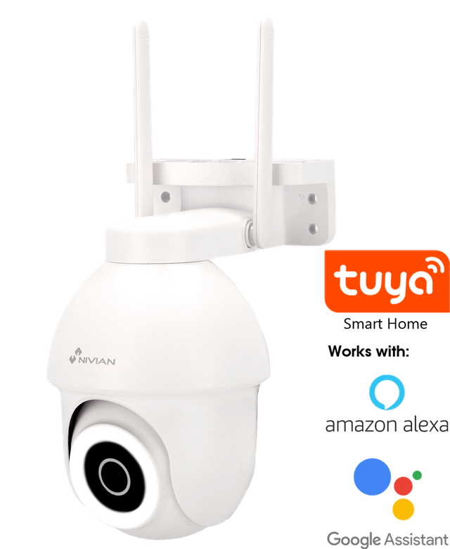 Nivian Smart PT Wi-Fi Camera, 4 MPix, Pan / Tilt / Auto Tracking, 10m IR, colour at night smartlight