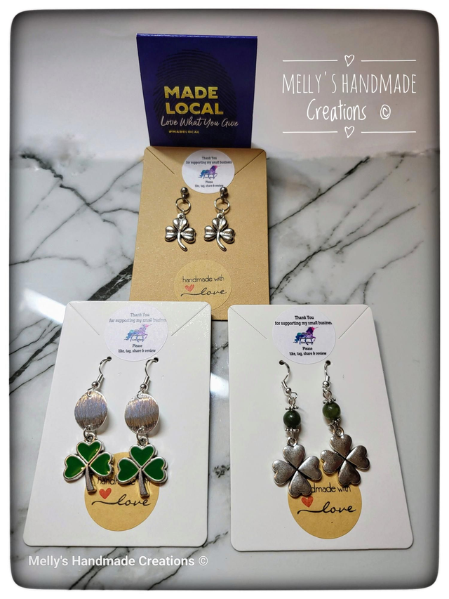 Shamrock and Clover St Patrick's Day earrings 