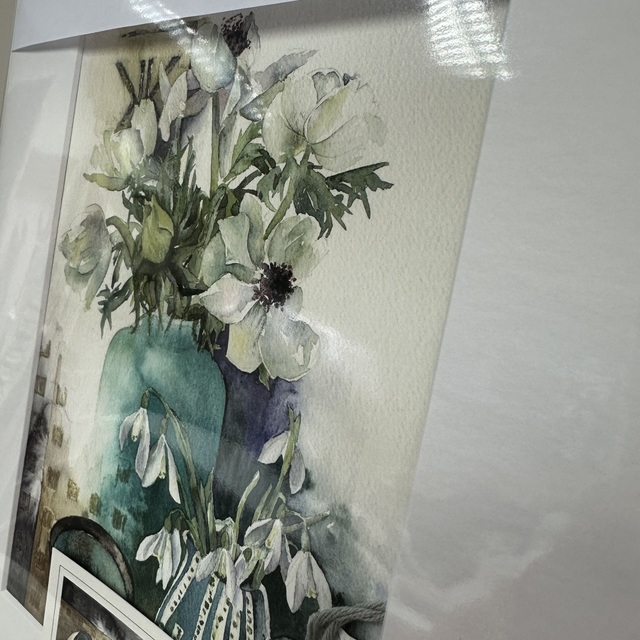 Anemone and Snowdrop Art Card