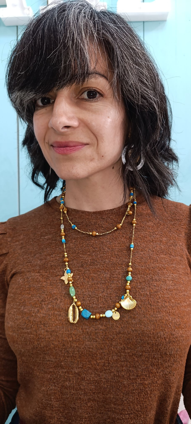 Collar largo Océano turquesa