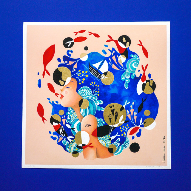 AQUATIQUE // tirage d'art limité, doré ✨ 30 x 30