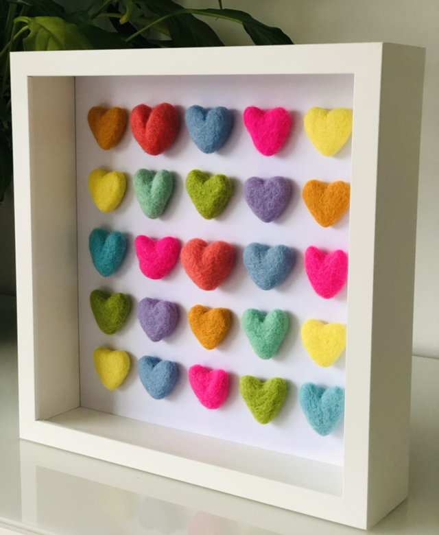 Colourful hearts - small frame