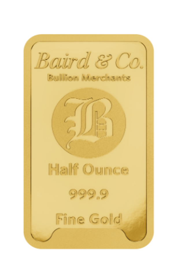 1/2oz MINTED Gold Bar .9999 Fine