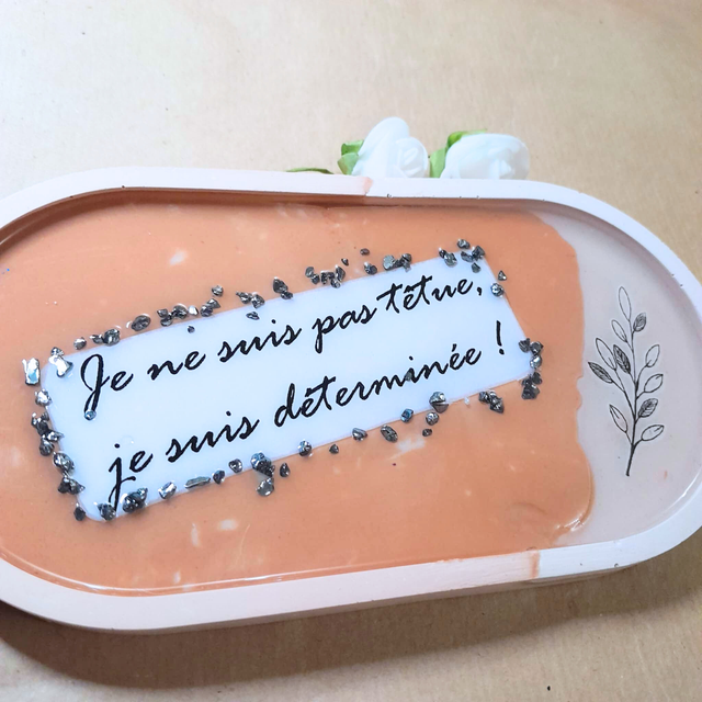 DETERMINATION - Vide-poche - Éco-résine &amp; Message inspirant