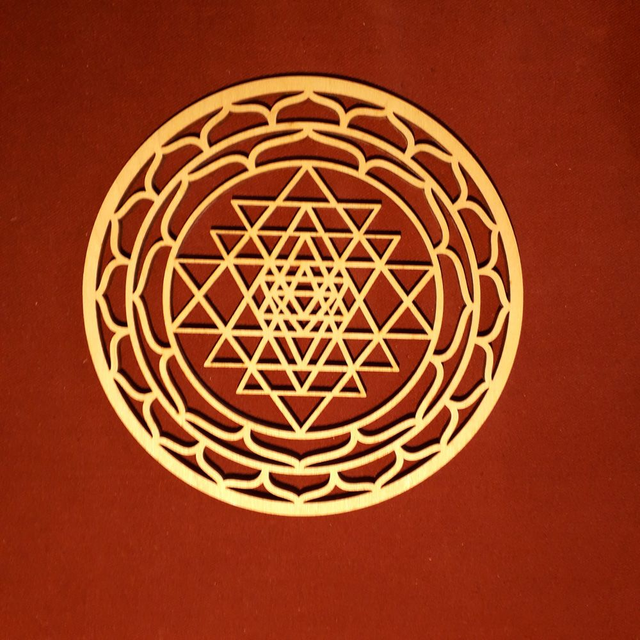 Srí-Yantra, Wooden Sacred Geometric Symbol .