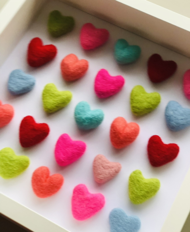 Colourful hearts - small frame