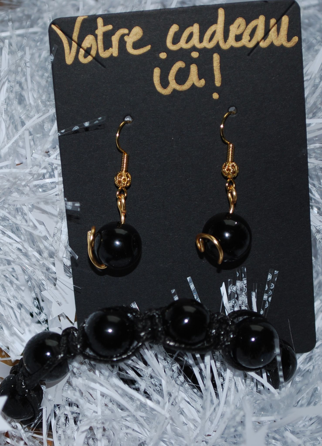 Le bracelet obsidienne acheté = une paire de boucle d&#039;oreille offerte !