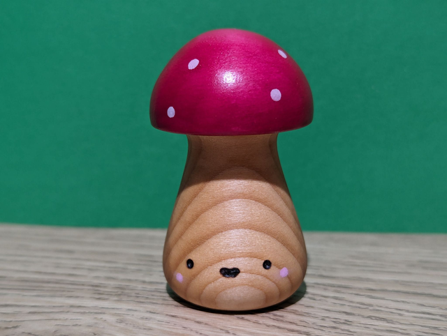 Red Pink Cute Happy Spotted Mushroom
