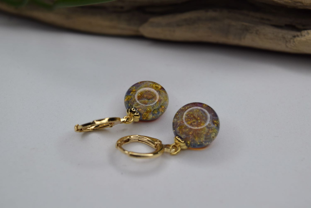 CRÉOLES VOIE LACTÉE VIOLET / ROSE MONTURE OR (CVL20)