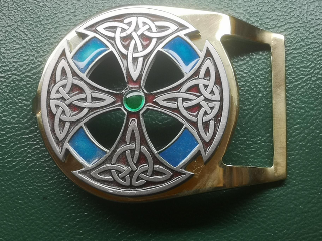 Iona Cross Celtic buckle to fit 1.5" (38mm) belt