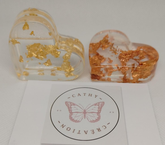 Lot de 2 coeurs support photos 