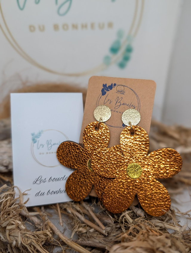 Boucles d'oreilles Marguerite orange m630