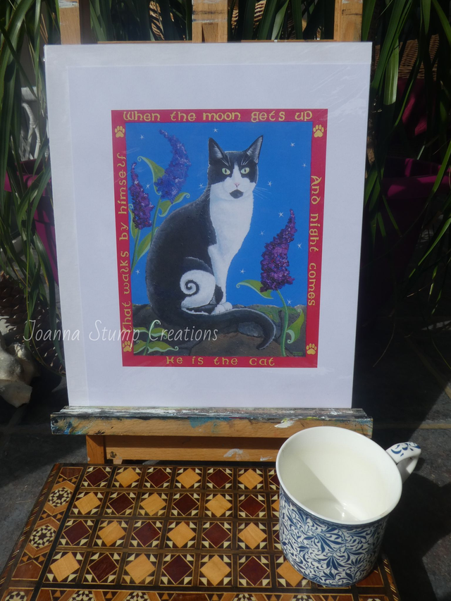 Open Edition Fine Art Print , from my "Animals in Folklore" collection, "Feline at Dusk"