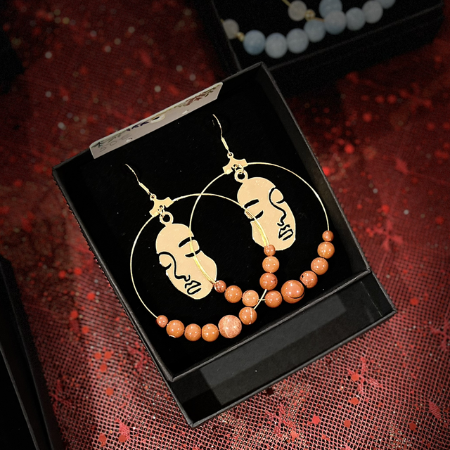 Z- BO - jaspe rouge - plaqué or