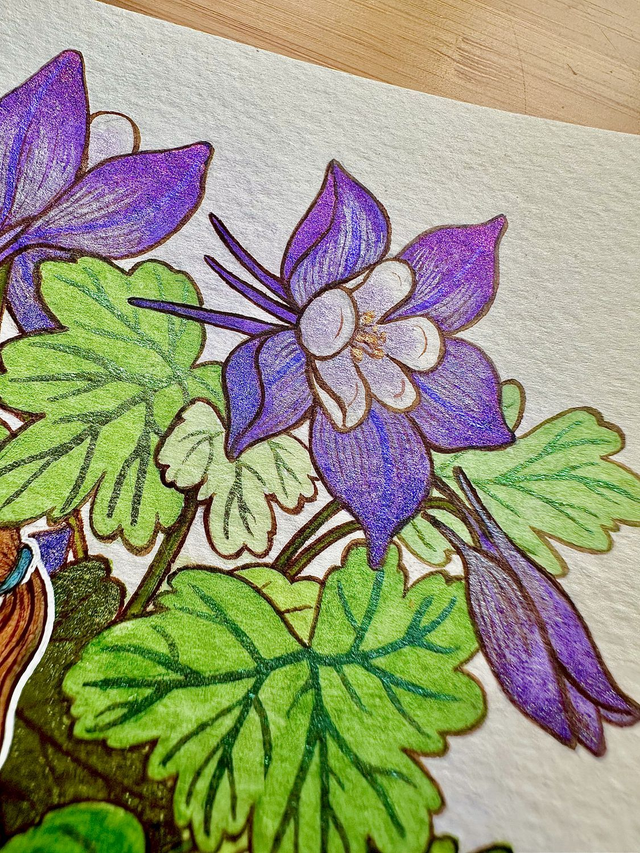 Booklovers' Herbarium - Columbine