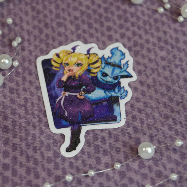 Frosted Sticker Violet &amp; Ghostmon