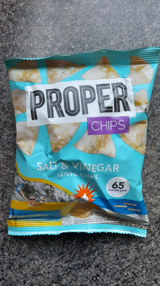 Proper Salt &amp; Vinegar Lentil crisps 14g bag