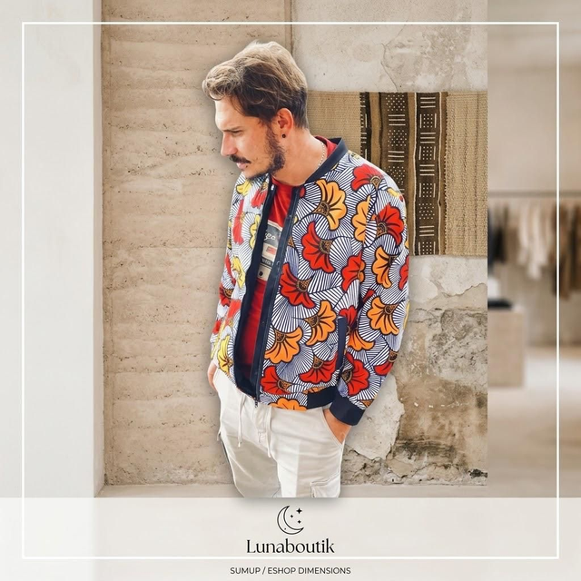 Veste Bomber Réversible – Fleur de mariage Rouge