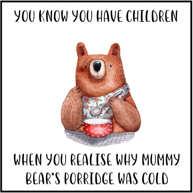 103 - GIGGLE CARD K - MUMMY BEAR