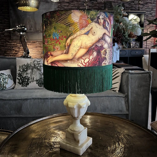 Abat jour tambour avec franges Songe d'une nuit d'été