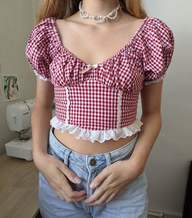 Top Coquette - manches courtes