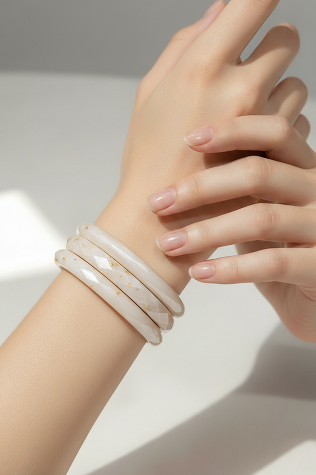 Trio bracelets fins - Collection Nacre  doré
