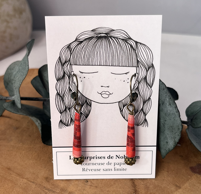 Boucles d’oreilles perles de papier 