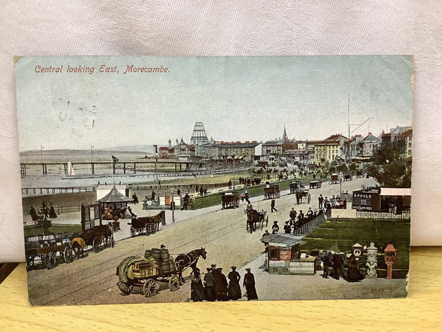 Morecambe, Central looking East, Lancashire, Posted 1904 Hartmann antique postcard. Our Ref No. R663 £2.50