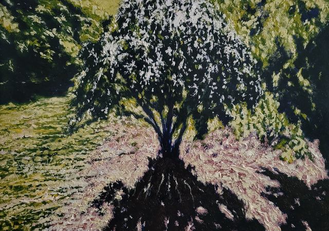 Wybuch jaśminu, 50x70 olej płótno 2020